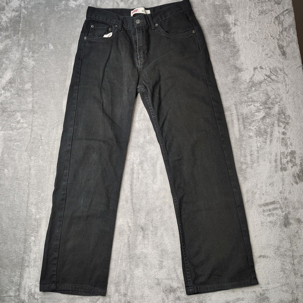 Levis 550 Relaxed Fit Jeans Womens 18 Reg‎ Black Solid Denim Straight Leg Cotton